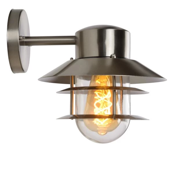 Lucide ZICO - Wall light Indoor/Outdoor - Ø 21,8 cm - 1xE27 - IP44 - Satin Chrome - detail 3